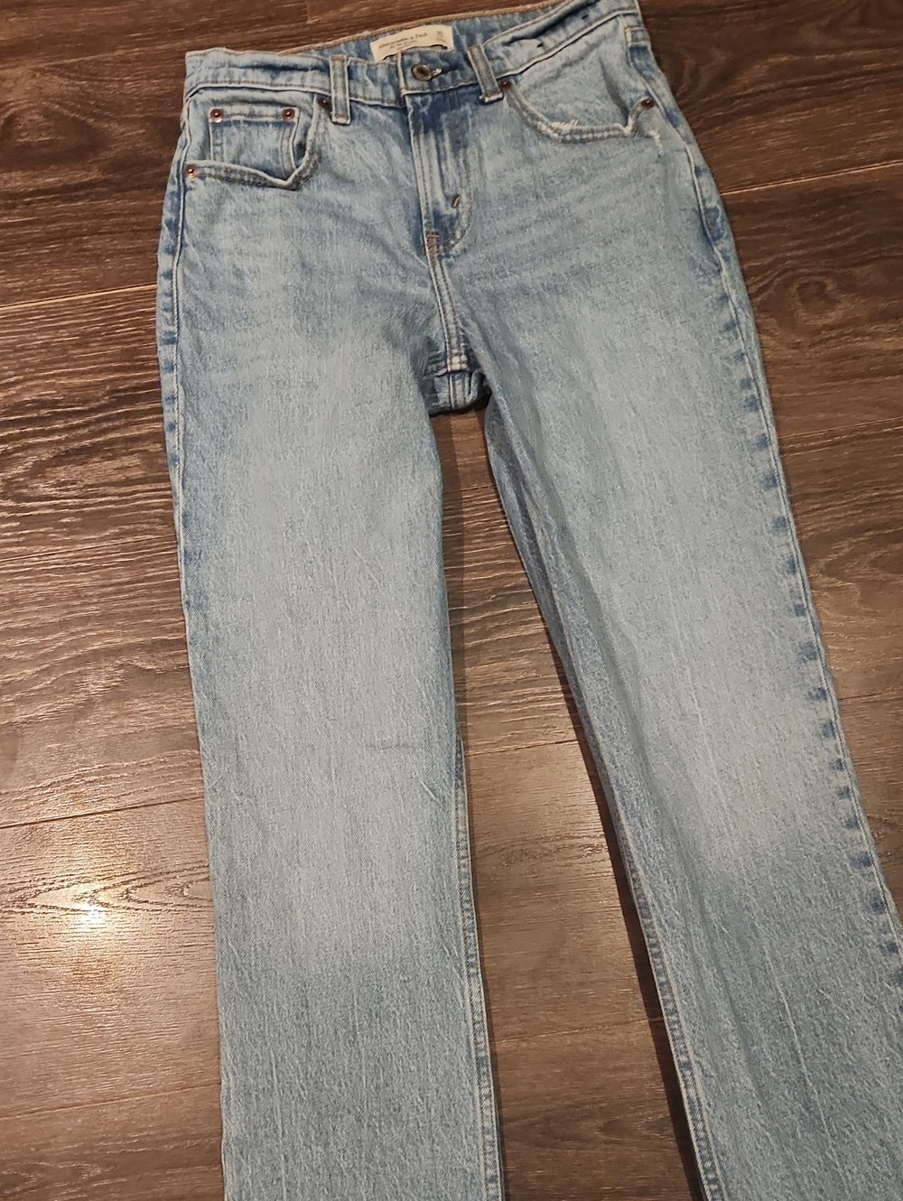 ❤️ ABERCROMBIE & FITCH CURVE LOVE 90'S MID RISE STRAIGHT LEG JEANS, 0L (25 LONG) - Picture 3 of 7